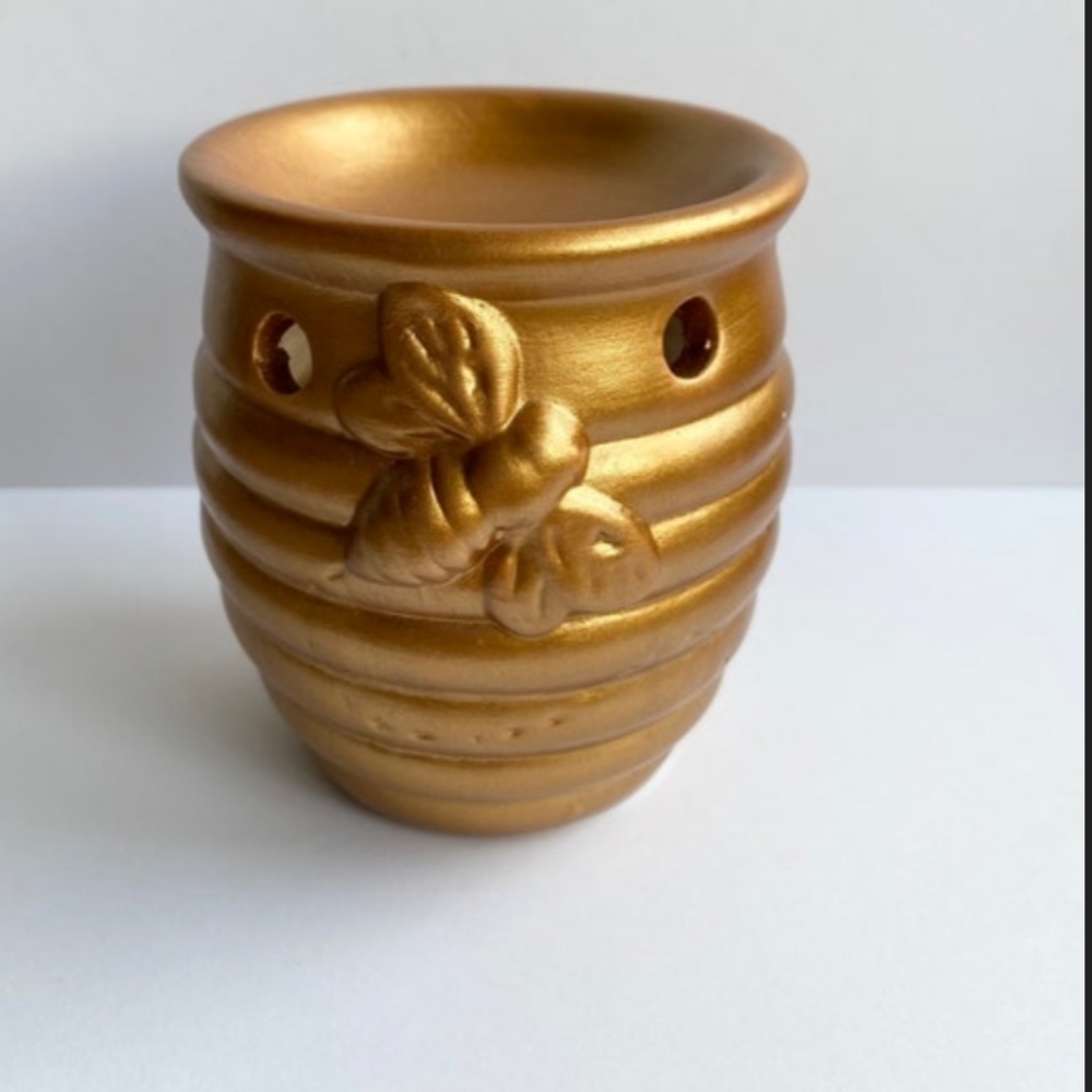 Gold Essential oil, Small wax melt warmers, ceramic wax melt burner. Tea ligh…
